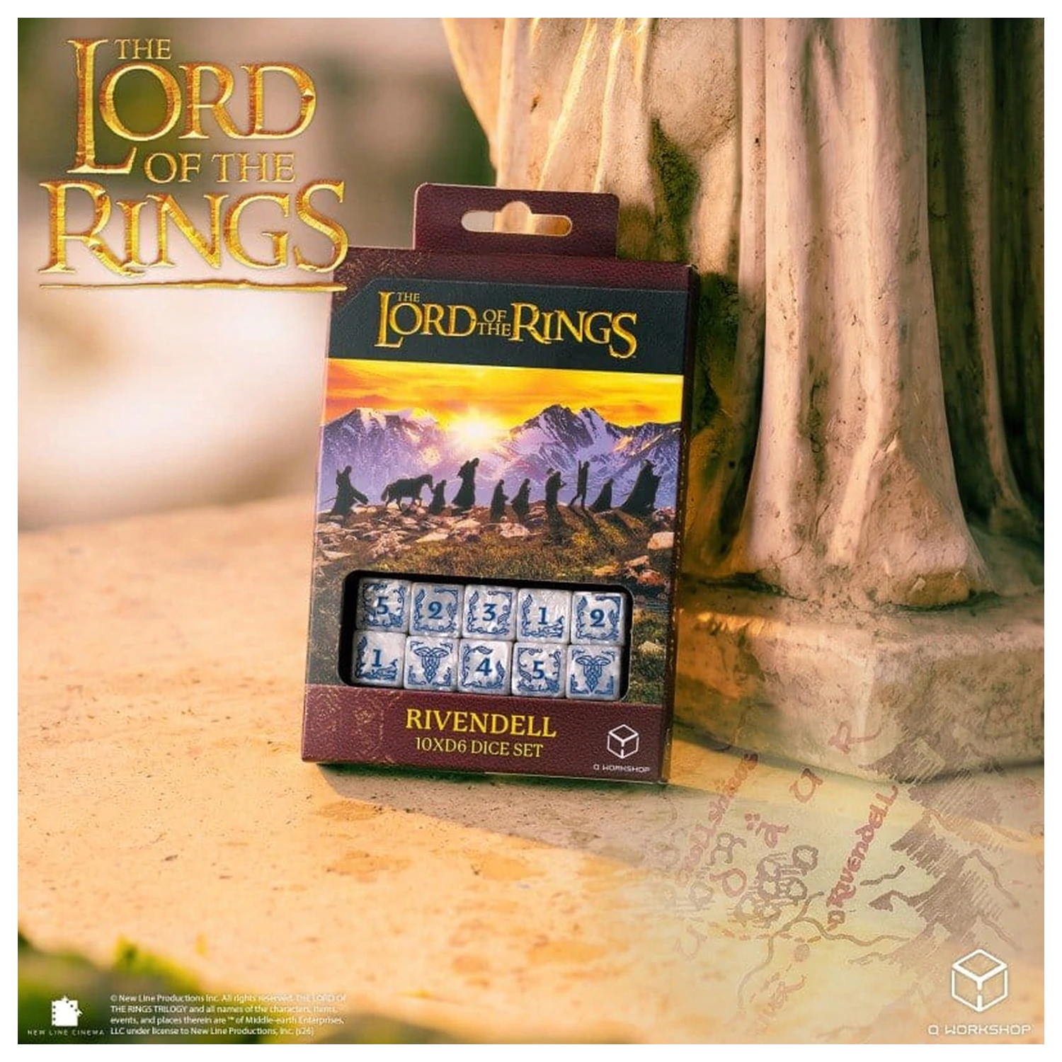 The Lord of the Rings: 10 D6 sada kociek Rivendell (kameň) produktová fotografia