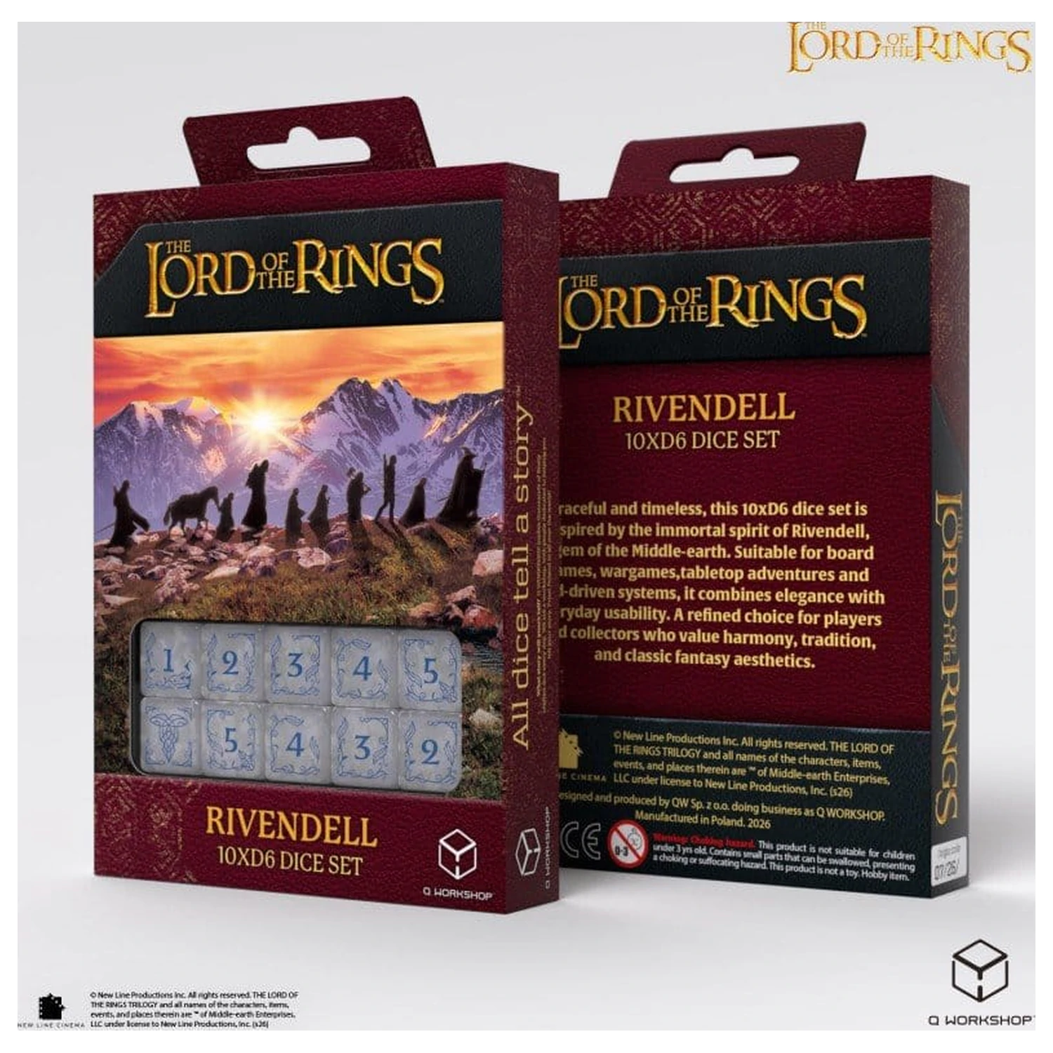 The Lord of the Rings: 10 D6 sada kociek Rivendell (kameň) produktová fotografia