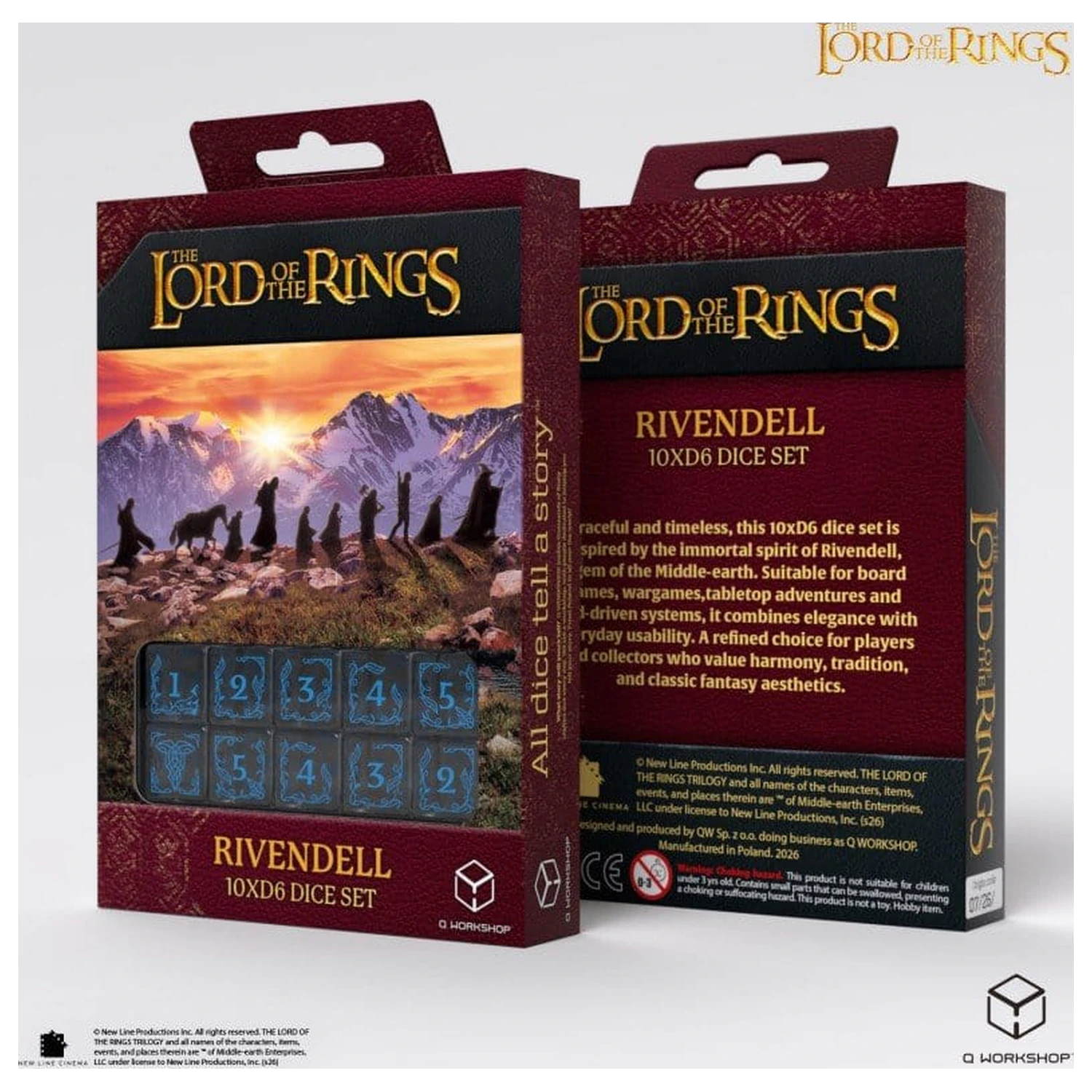 The Lord of the Rings: 10 D6 sada kociek Rivendell (Water) produktová fotografia