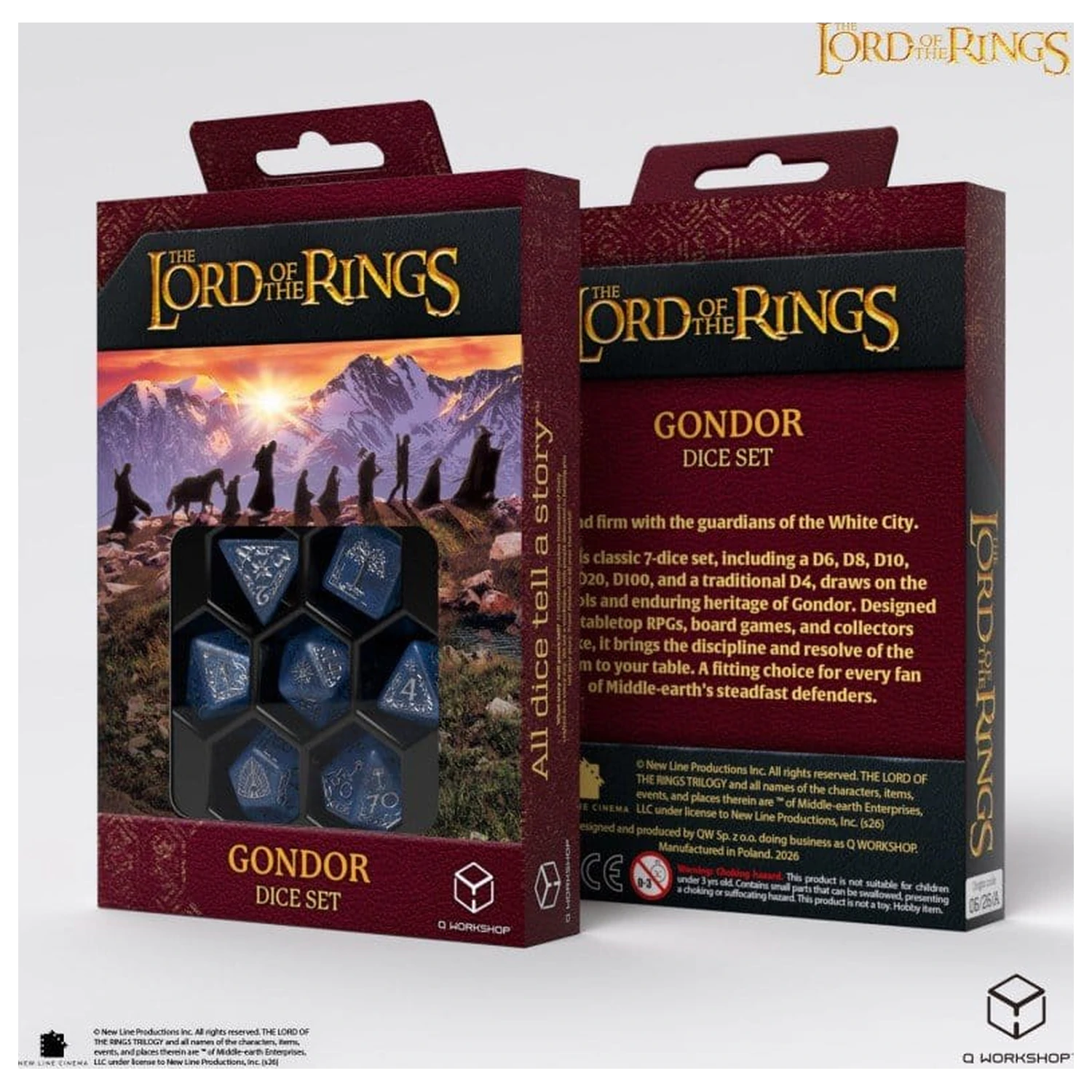 The Lord of the Rings súprava 7 kociek Gondor produktová fotografia