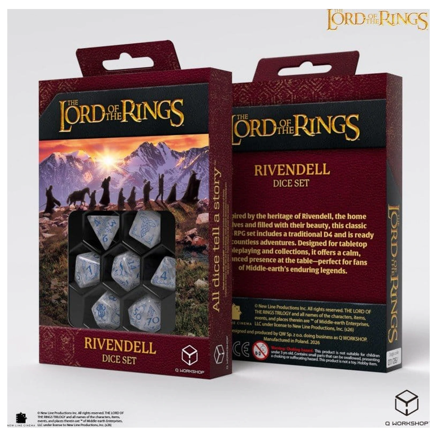 The Lord of the Rings súprava 7 Rivendell (Stone) kociek produktová fotografia