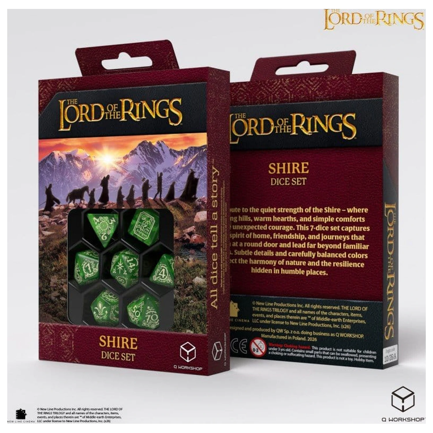 The Lord of the Rings súprava 7 kociek Shire produktová fotografia