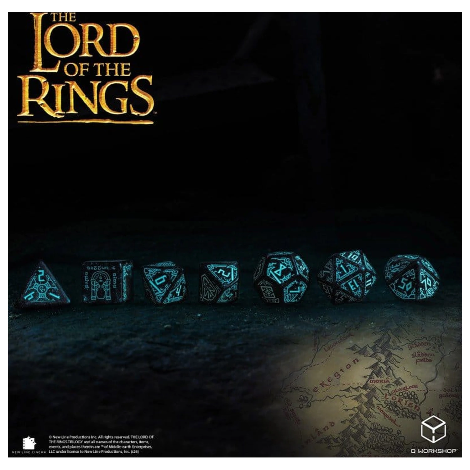 The Lord of the Rings súprava 7 kociek Moria (svietiace v tme) produktová fotografia