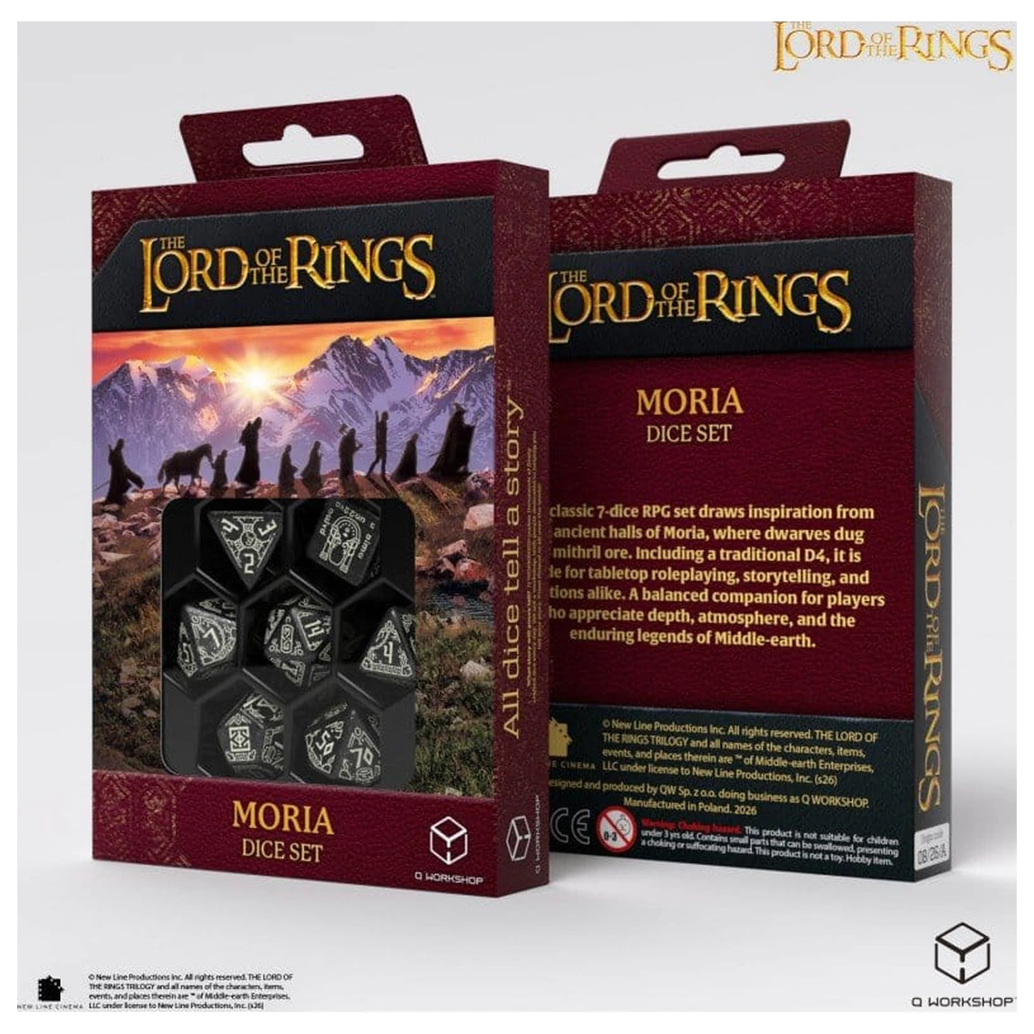 The Lord of the Rings súprava 7 kociek Moria (svietiace v tme) produktová fotografia