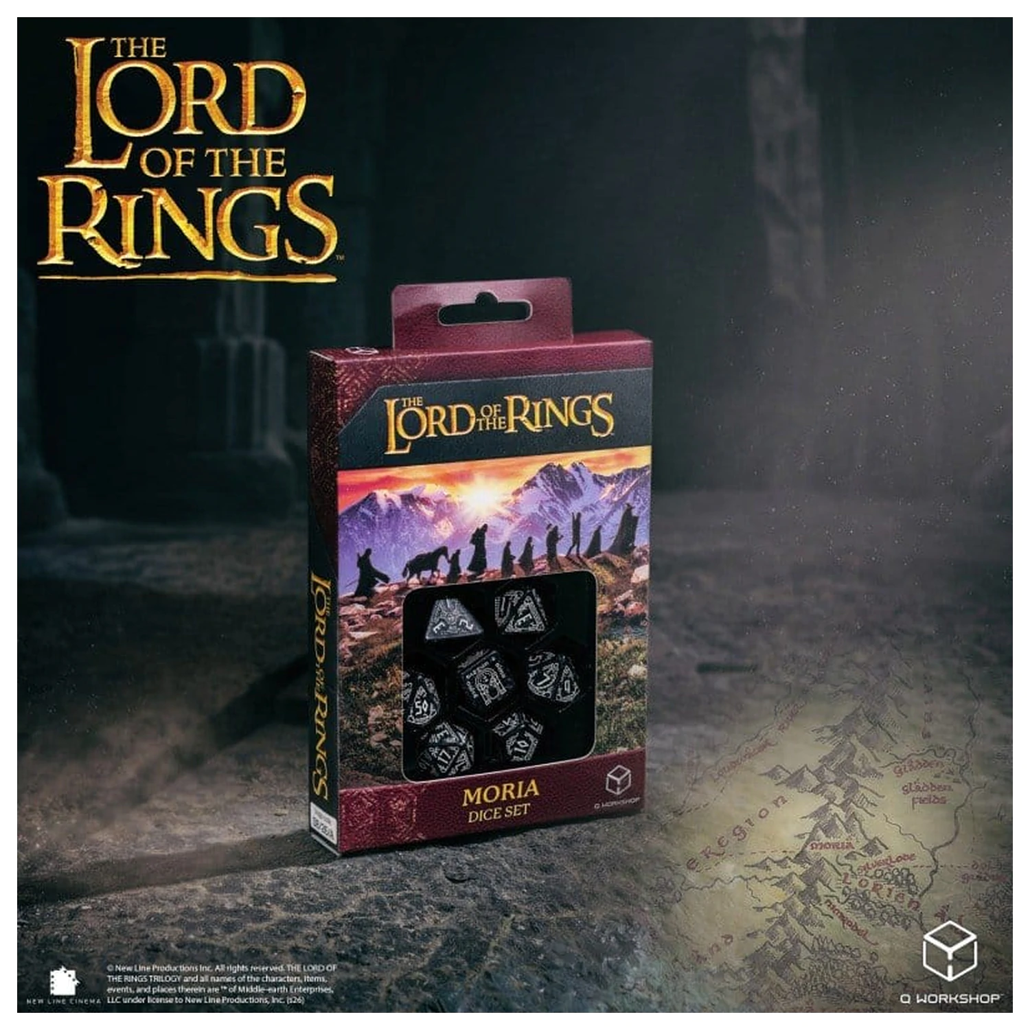 The Lord of the Rings súprava 7 kociek Moria (svietiace v tme) produktová fotografia