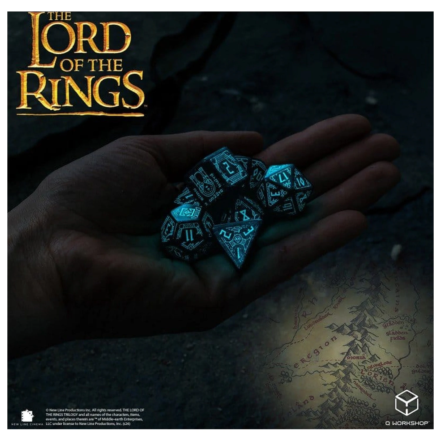 The Lord of the Rings súprava 7 kociek Moria (svietiace v tme) produktová fotografia