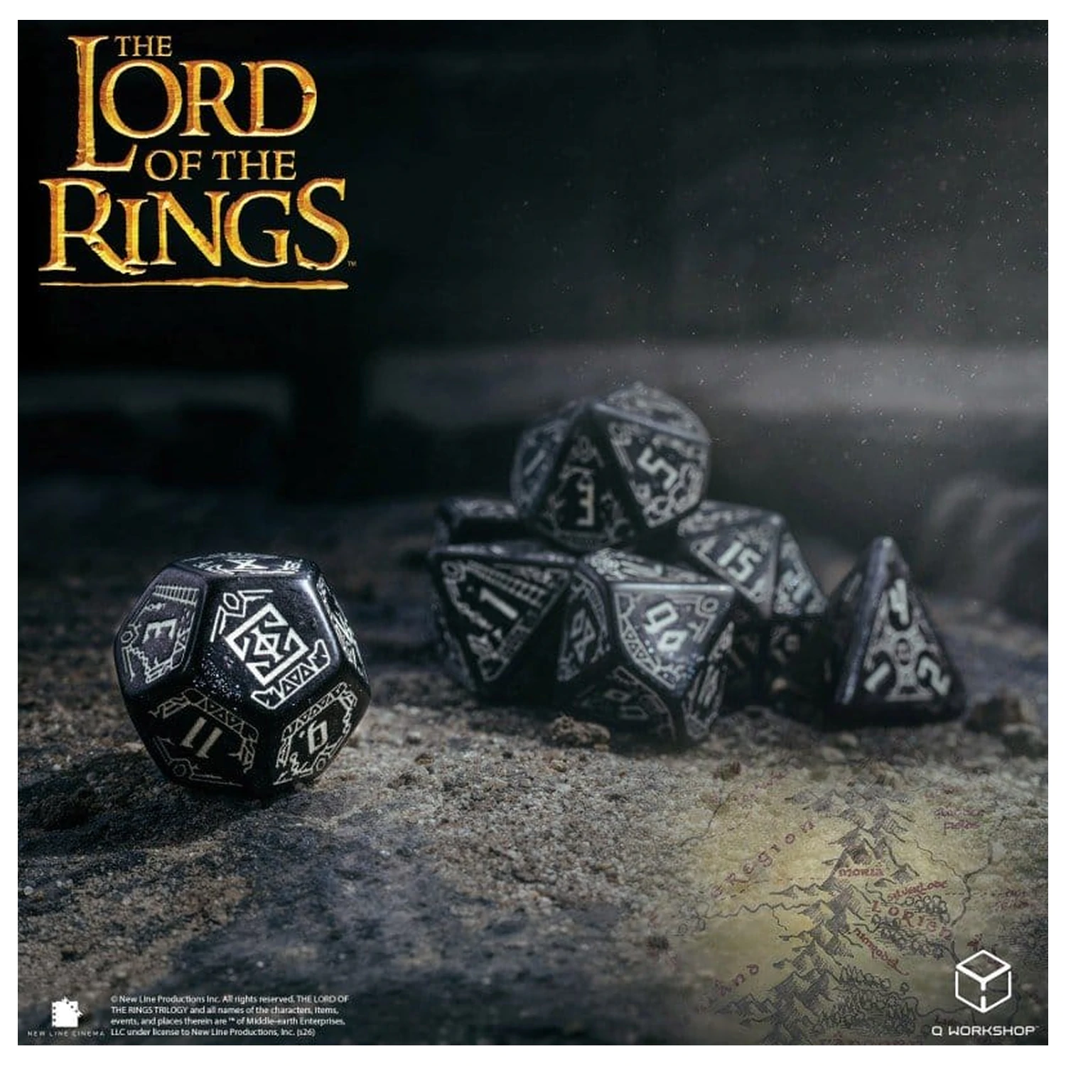 The Lord of the Rings súprava 7 kociek Moria (svietiace v tme) produktová fotografia