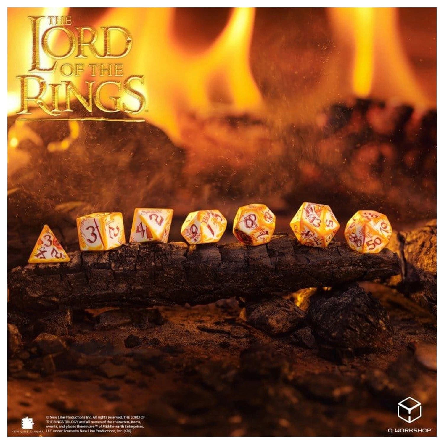 The Lord of the Rings Full Art Dice Set of 7 Ring-bearers (Whitefire Radiance) produktová fotografia