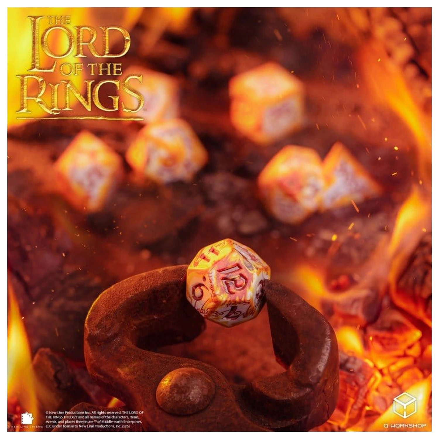The Lord of the Rings Full Art Dice Set of 7 Ring-bearers (Whitefire Radiance) produktová fotografia