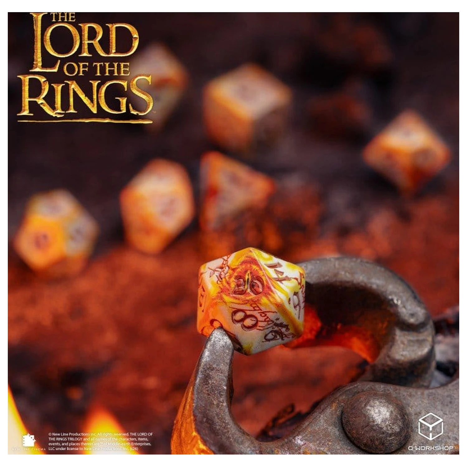 The Lord of the Rings Full Art Dice Set of 7 Ring-bearers (Whitefire Radiance) produktová fotografia