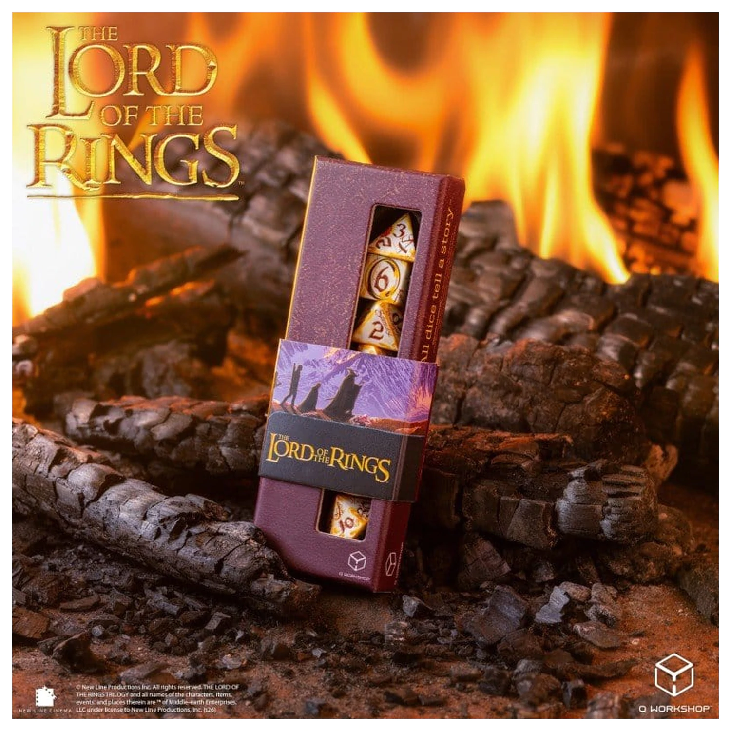 The Lord of the Rings Full Art Dice Set of 7 Ring-bearers (Whitefire Radiance) produktová fotografia