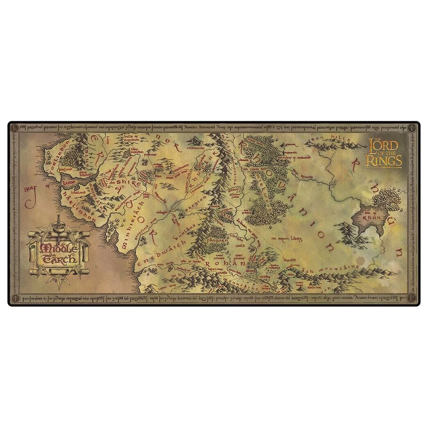 The Lord of the Rings Map gaming podložka na stôl produktová fotografia
