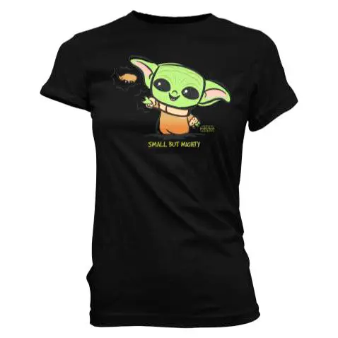 The Mandalorian Cute Yoda Force čierne dámske tričko produktová fotografia