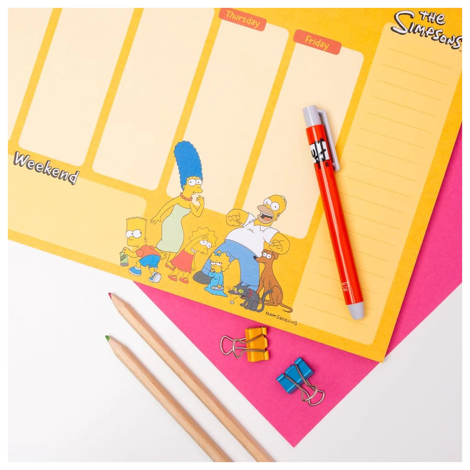 The Simpsons týždenný plánovač A4 produktová fotografia