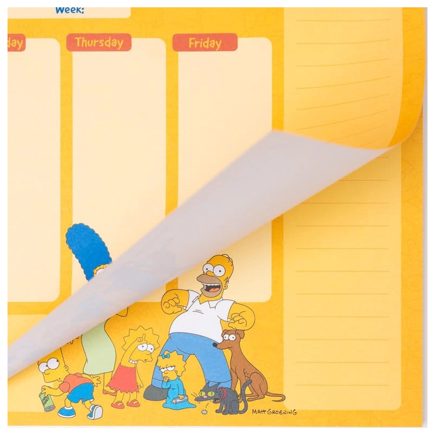 The Simpsons týždenný plánovač A4 produktová fotografia