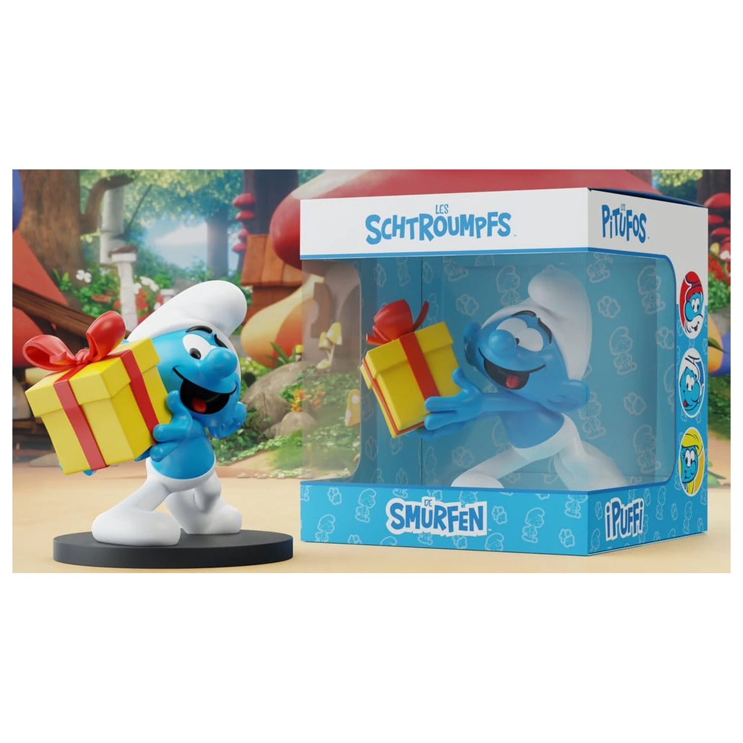 The Smurfs Soška Jokey Smurf with Gift 10 cm produktová fotografia