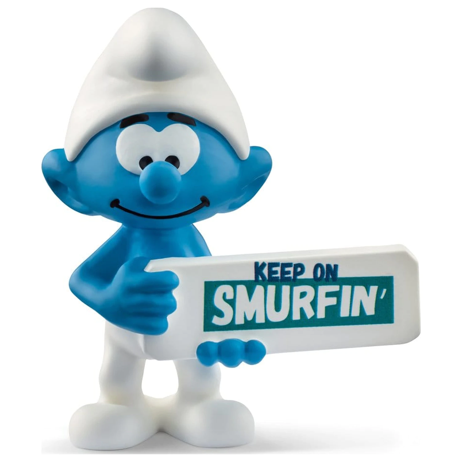 The Smurfs mini-figúrka Smurf so znakom (Keep on Smurfin') 5 cm produktová fotografia