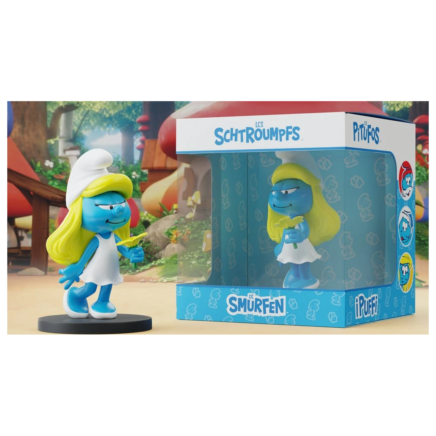The Smurfs Soška Šmolinka s kvetom 12 cm produktová fotografia