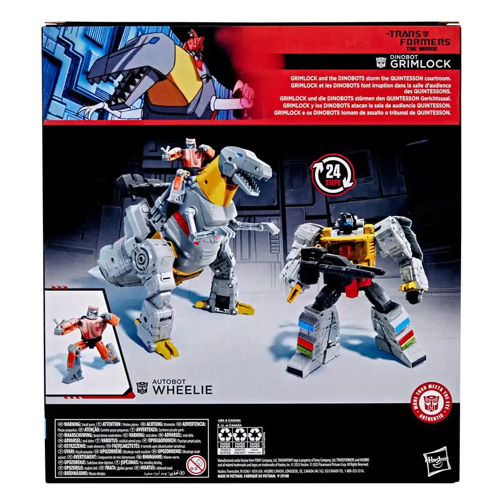 The Transformers: The Movie Studio Series Leader Class Akčná figúrka Dinobot Grimlock & Autobot Wheelie 22 cm produktová fotografia