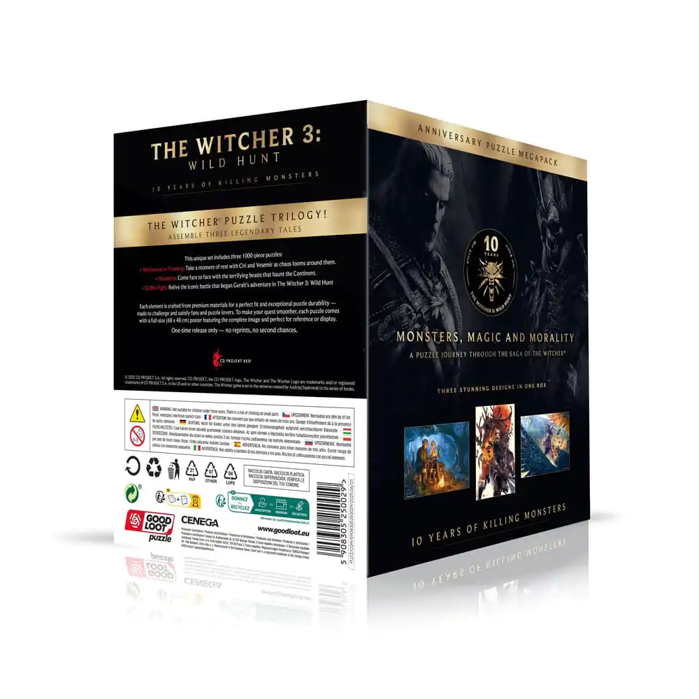 The Witcher 3 Puzzle Triology Wild Hunt 10 Years of Killing Monsters (3 x 1000 kusov) produktová fotografia
