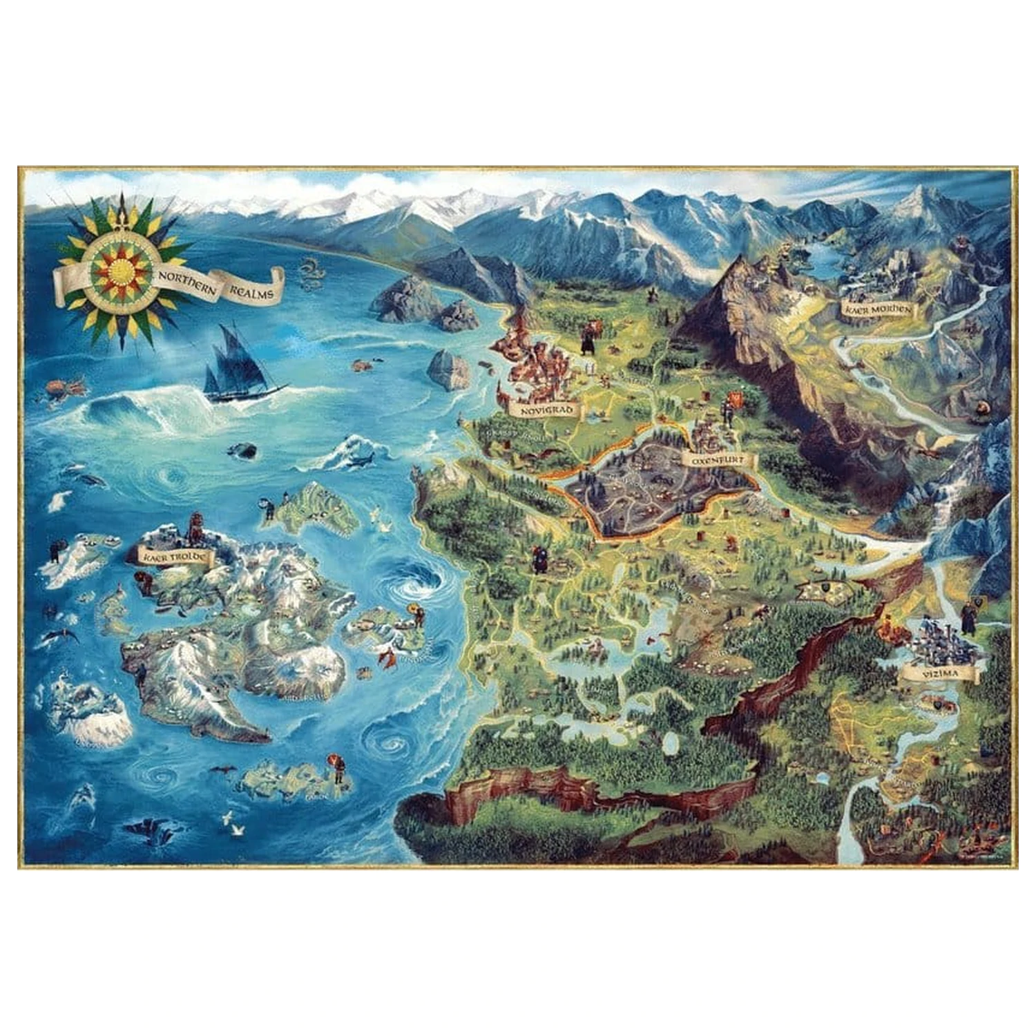 The Witcher Puzzle Mapa Severných kráľovstiev (1000 ks) produktová fotografia