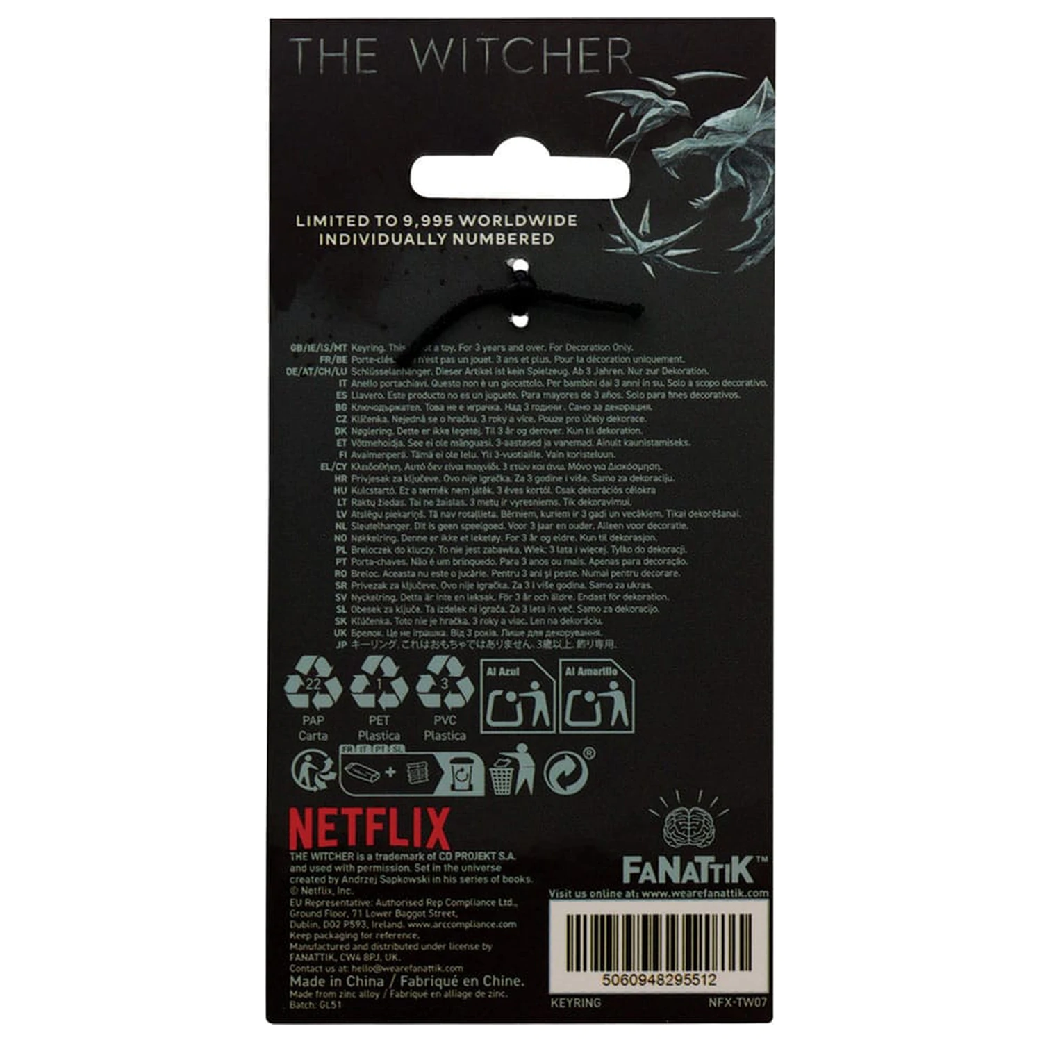 The Witcher Keychain Witcher & Roach Limitovaná edícia prívesok na kľúče produktová fotografia