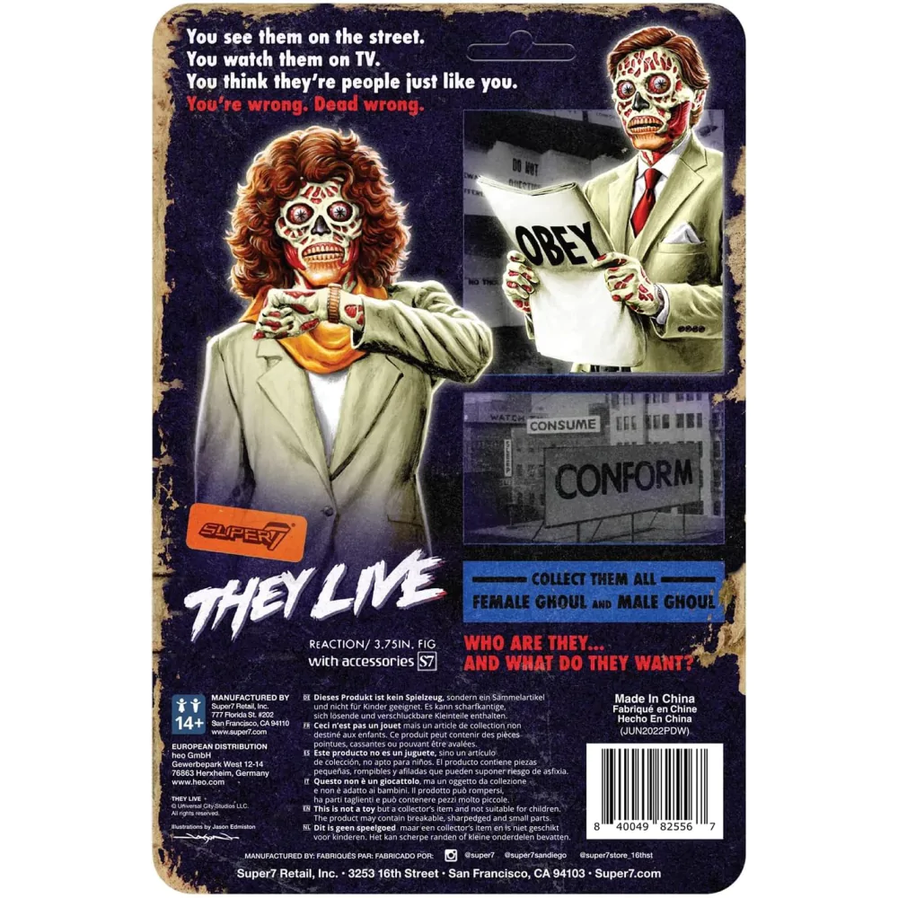 They Live ReAction Akčná Figúrka Wave 02 Male Ghoul (Glow) 10 cm produktová fotografia