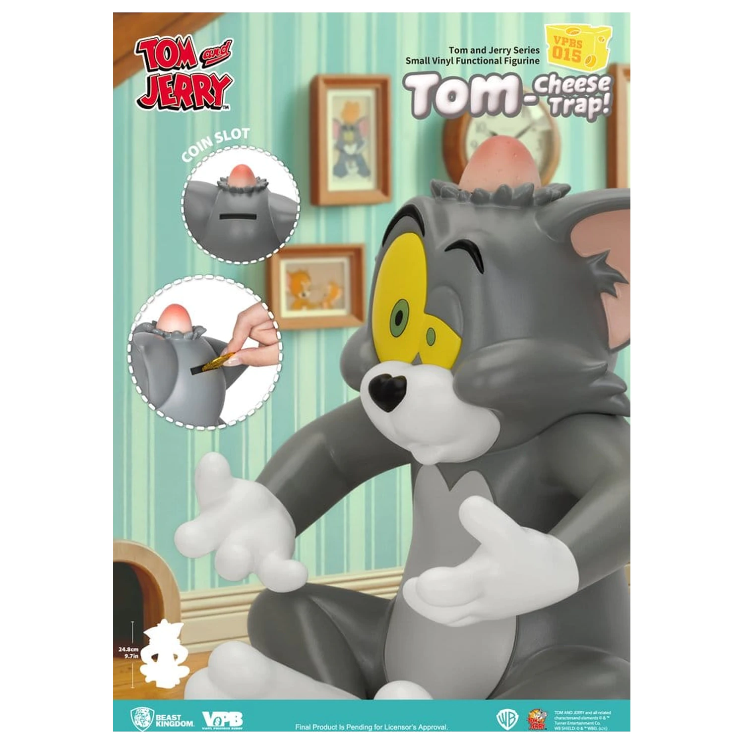 Tom and Jerry Vinylová banka Small Series Tom-Cheese Trap! 25 cm produktová fotografia