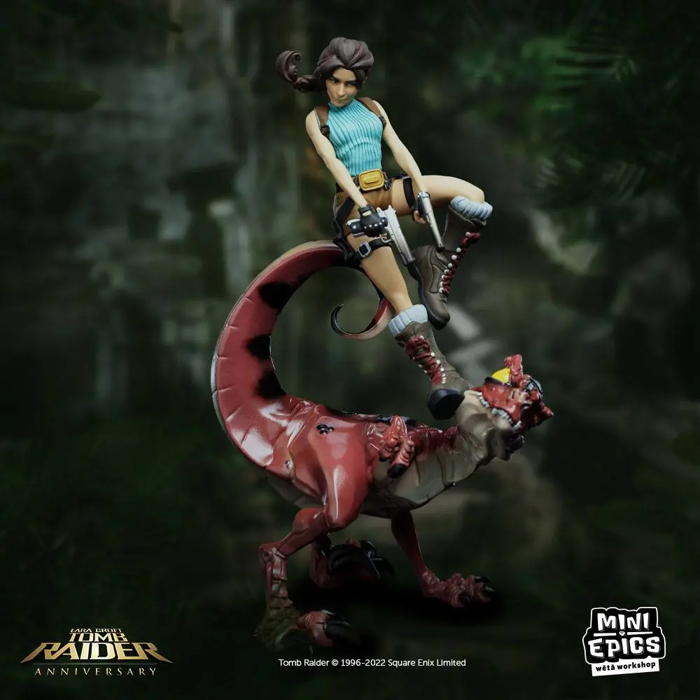 Tomb Raider Mini Epics Vinyl Figúrka Lara Croft & Raptor 24 cm termékfotó