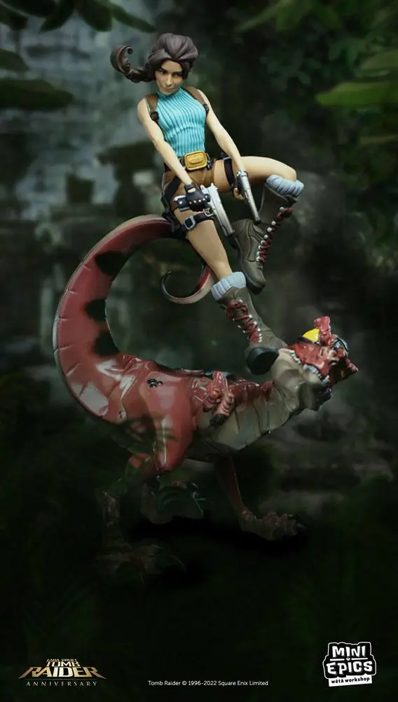 Tomb Raider Mini Epics Vinyl Figúrka Lara Croft & Raptor 24 cm termékfotó