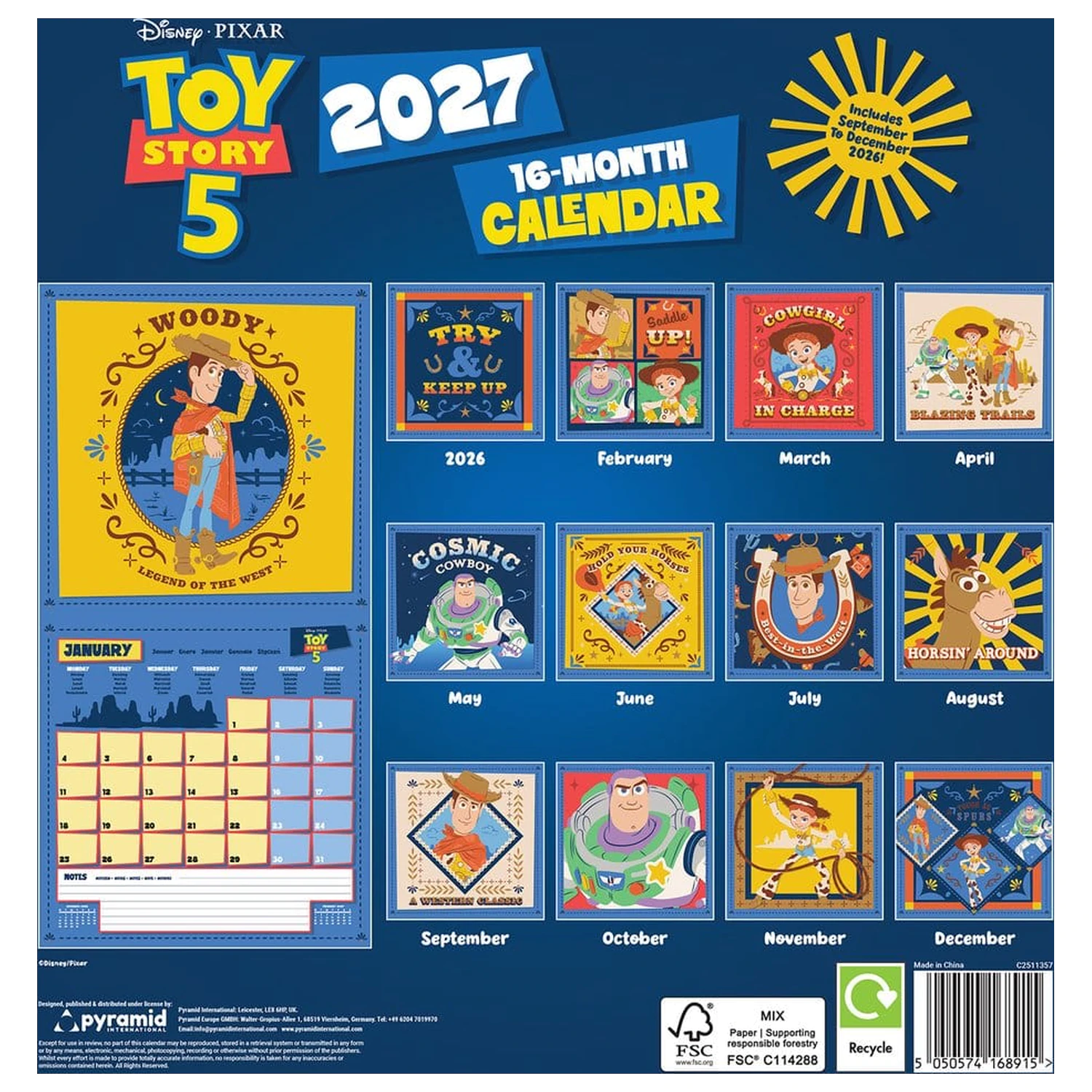 Toy Story Kalendár 2027 30 x 30 cm produktová fotografia