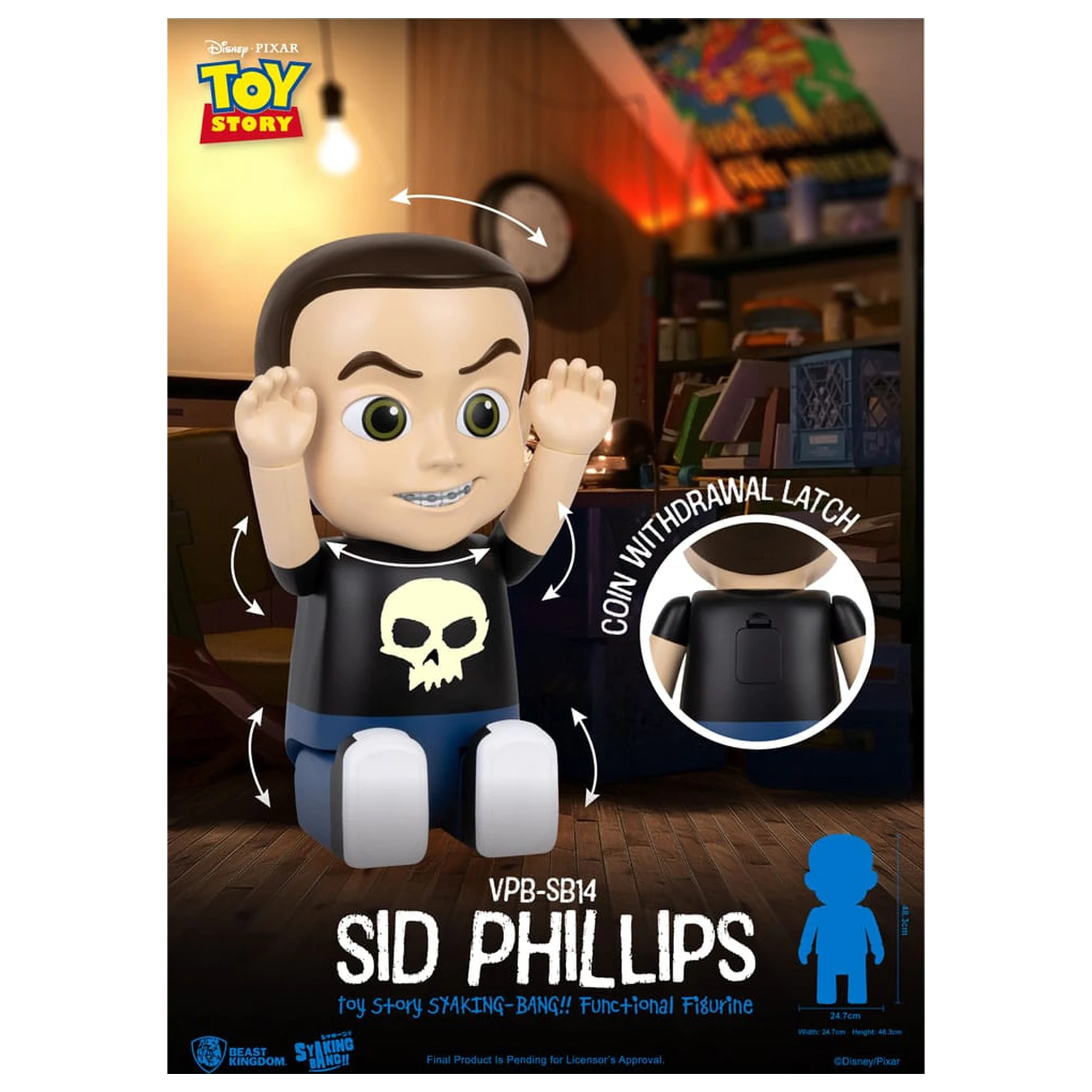 Toy Story Piggy Vinylová banka Sid Phillips 48 cm produktová fotografia