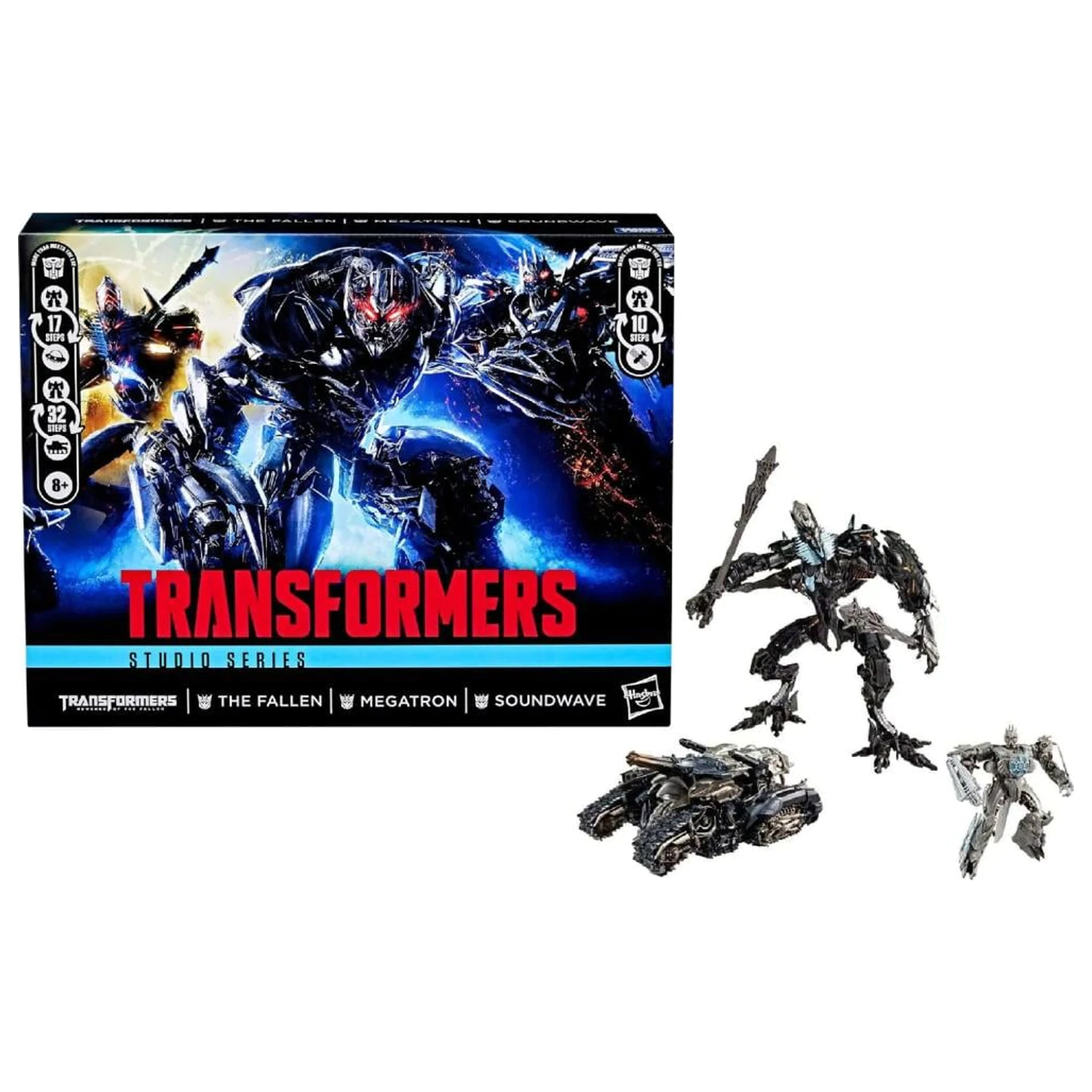 Transformers 2: The Fallen, Megatron & Soundwave sada 3 figúrok produktová fotografia