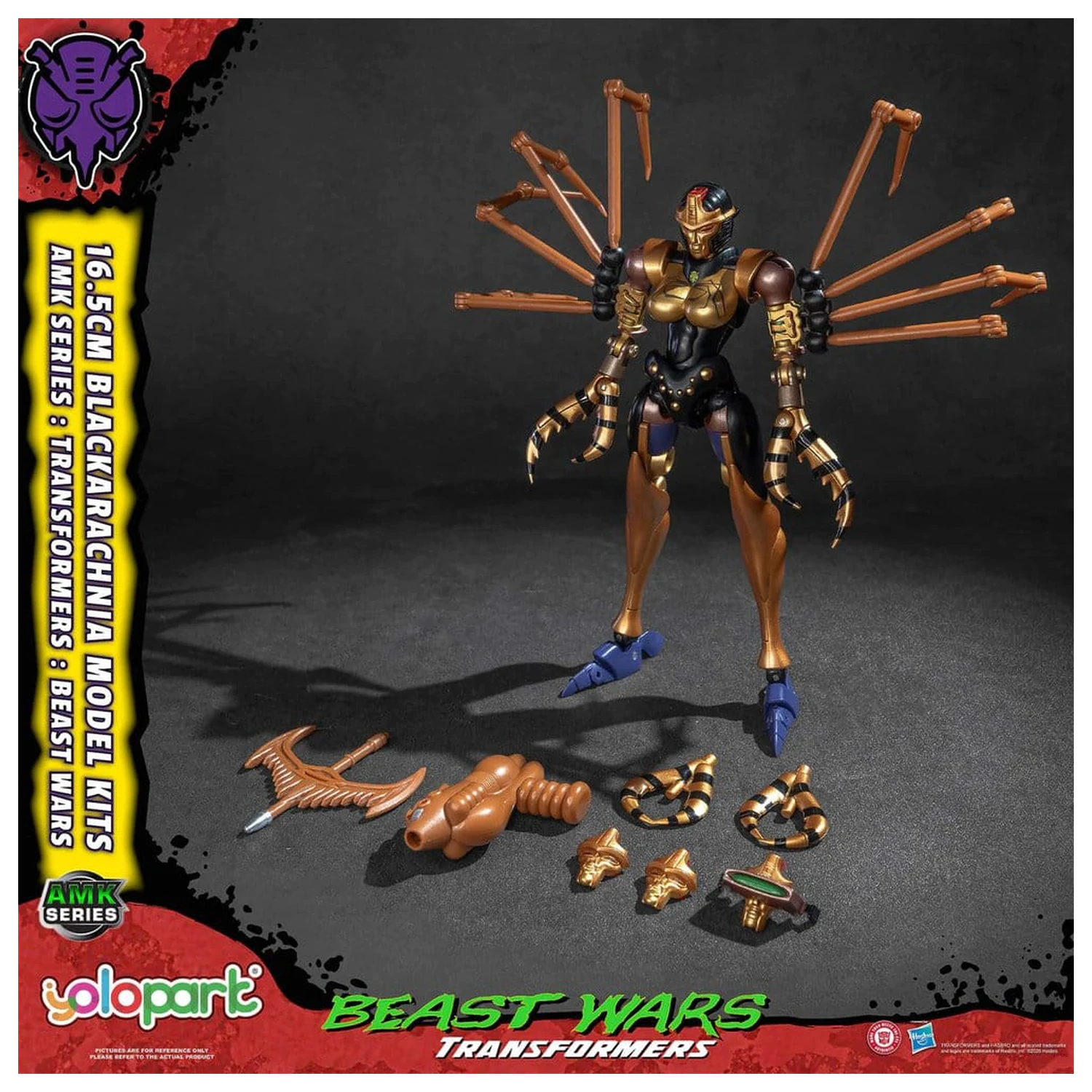 Transformers AMK Series plastový model súpravy Beast Wars Blackarachnia 18 cm produktová fotografia