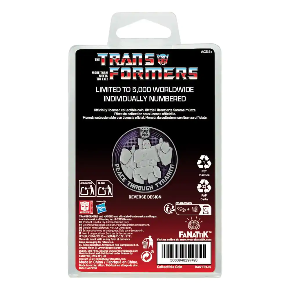 Transformers Generation 1 zberateľská minca G1 Autobots vs Decepticons Limited Edition 4 cm produktová fotografia