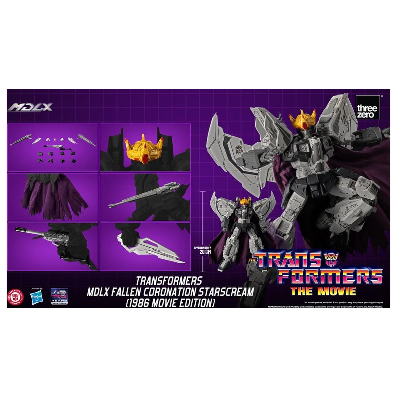 Transformers MDLX akčná figúrka Fallen Coronation Starscream (1986 Movie Edition) 20 cm produktová fotografia