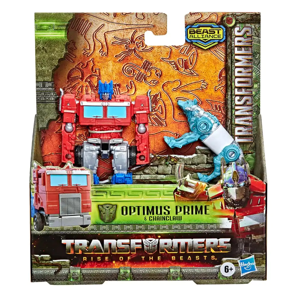 Transformers: Rise of the Beasts Beast Alliance Weaponizer akčná figúrka 2-balenie Optimus Prime & Chainclaw 13 cm produktová fotografia