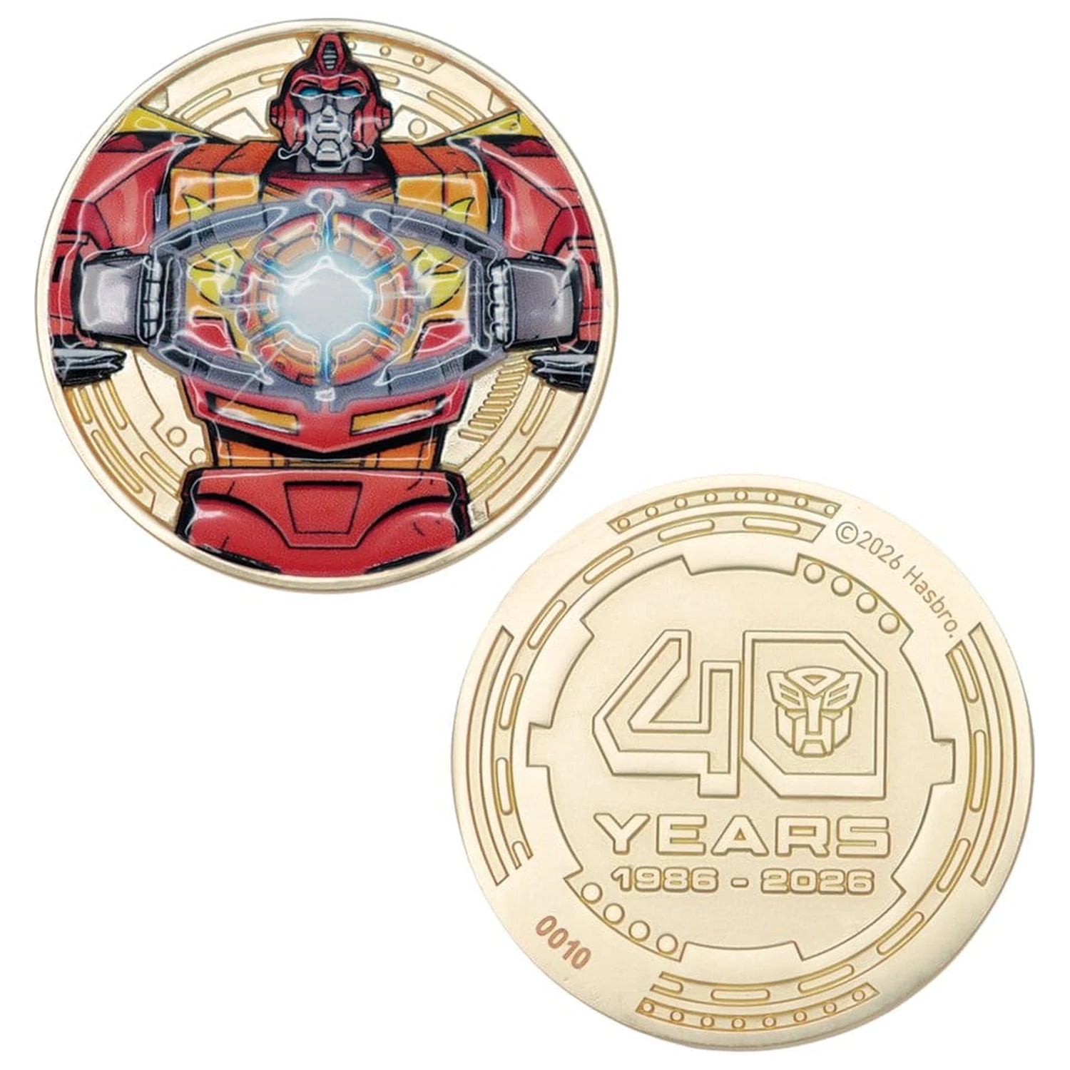 Transformers Zberateľská minca The Movie 40th Anniversary Limitovaná edícia 24k pozlátená produktová fotografia