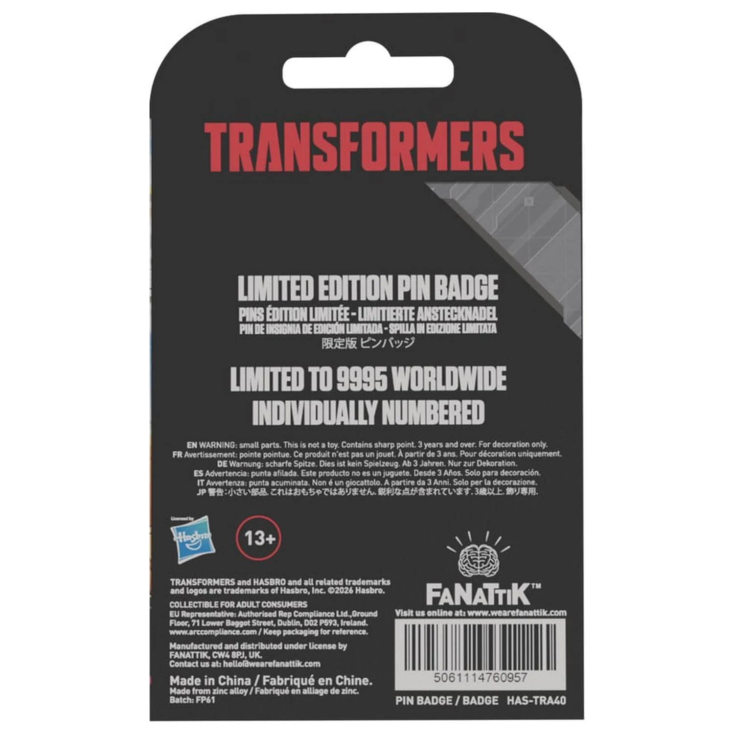 Transformers odznak The Movie 40th Anniversary Unicron limitovaná edícia produktová fotografia