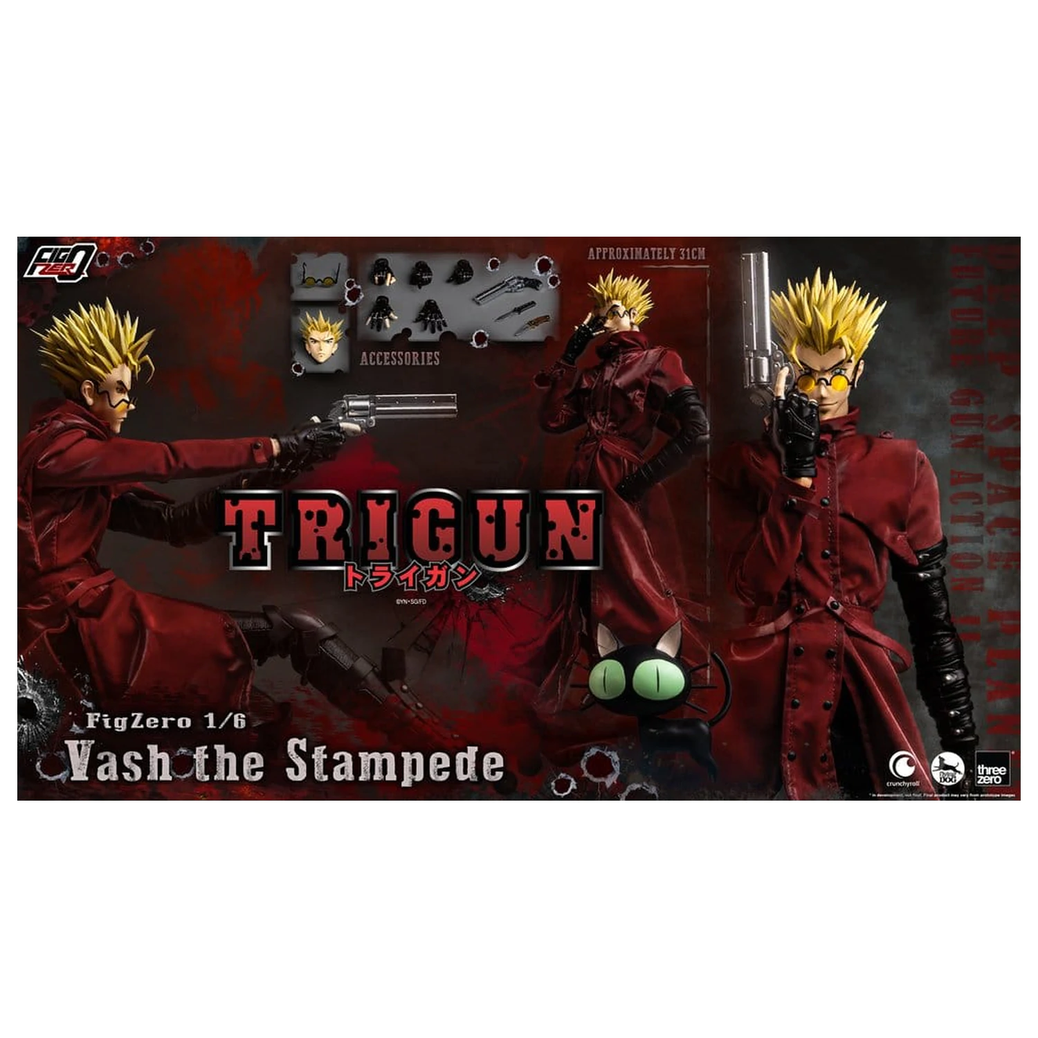 Trigun FigZero Akčná figúrka 1/6 Vash the Stampede 31 cm produktová fotografia