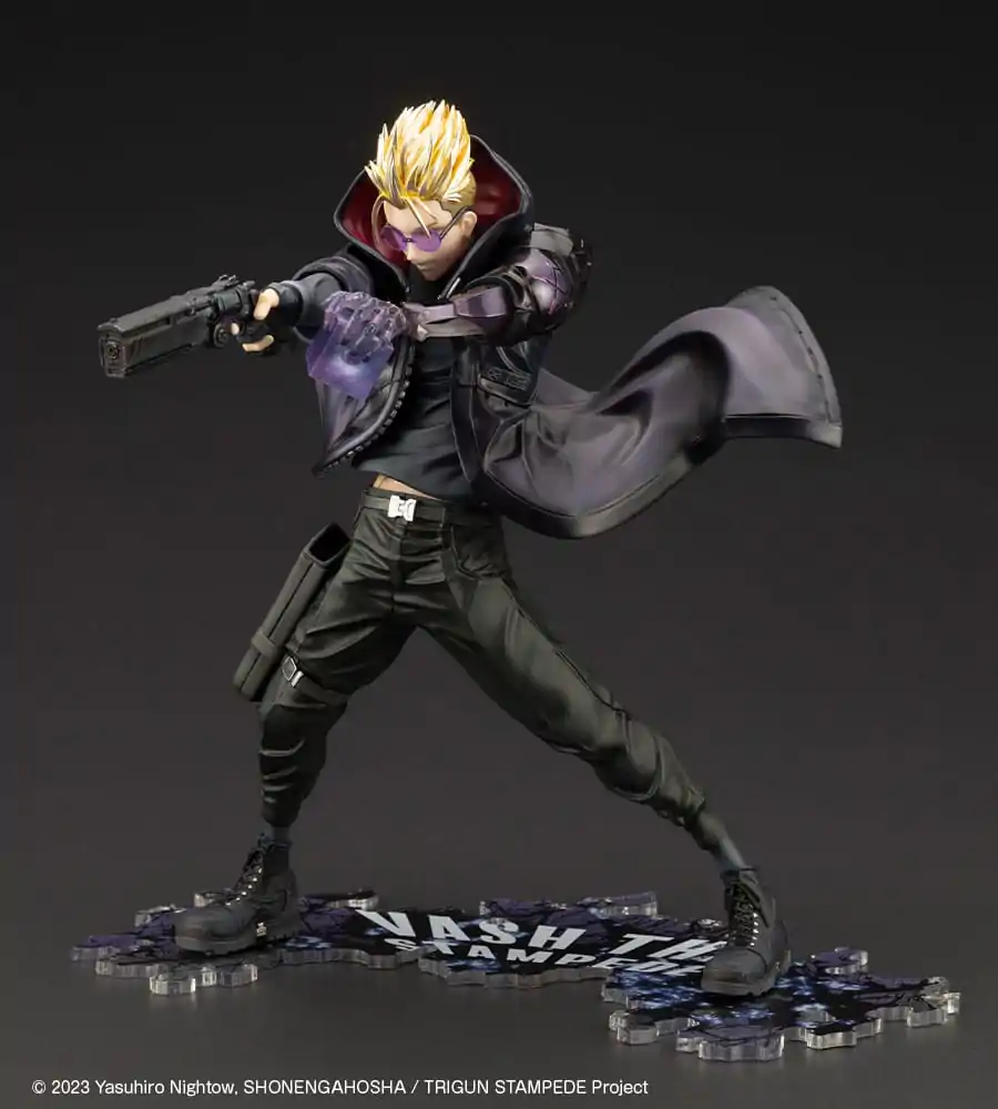 Trigun Stampede ARTFXJ Socha 1/8 Vash the Stampede The Gunman in Black Ver. 22 cm produktová fotografia