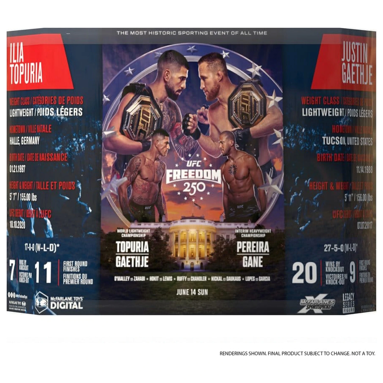 UFC McFarlane’s SportsPicks akčné figúrky 2-balenie Ilia Topuria vs Justin Gaethje (Freedom 250) 18 cm produktová fotografia