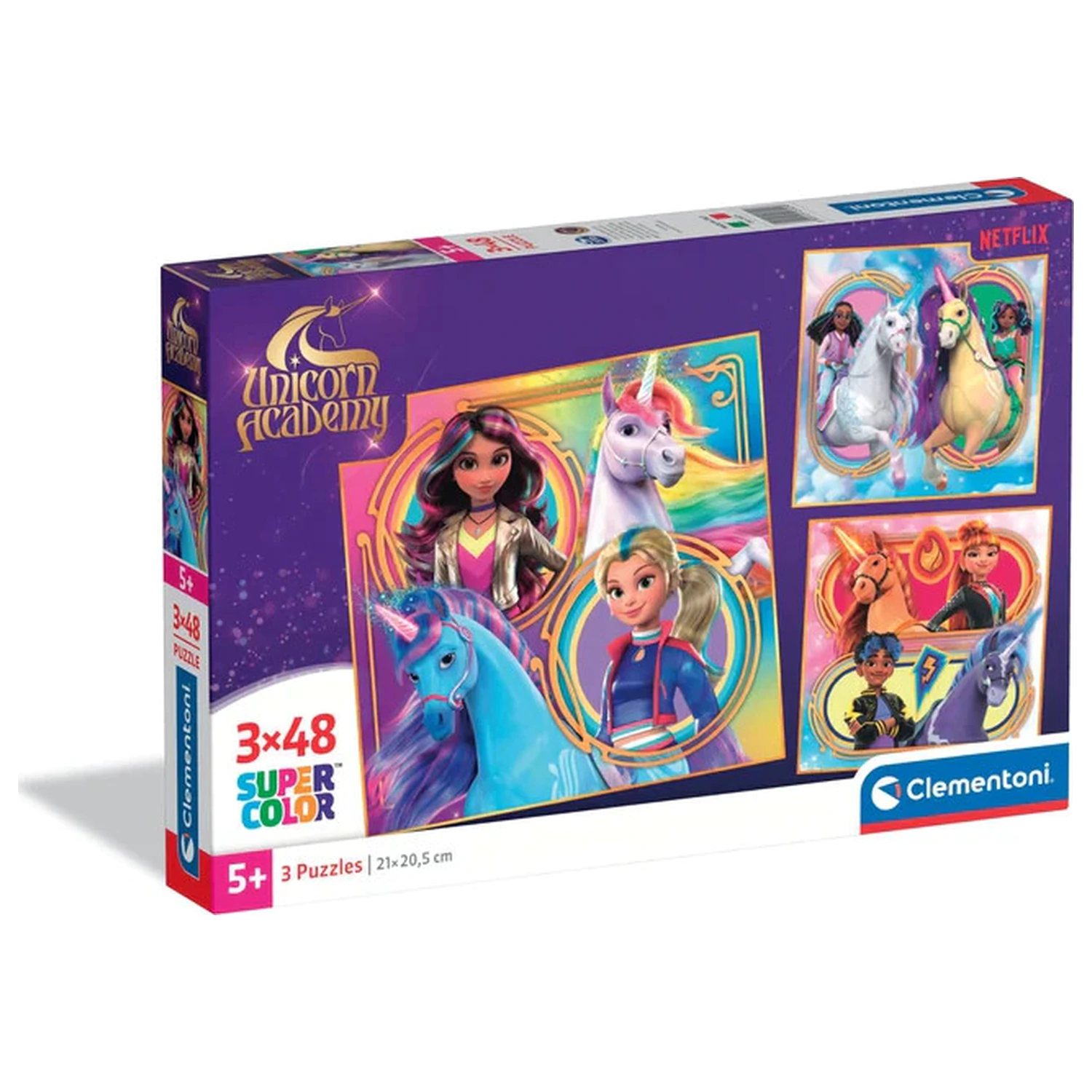 Unicorn Academy Riders 3x48-dielne puzzle produktová fotografia