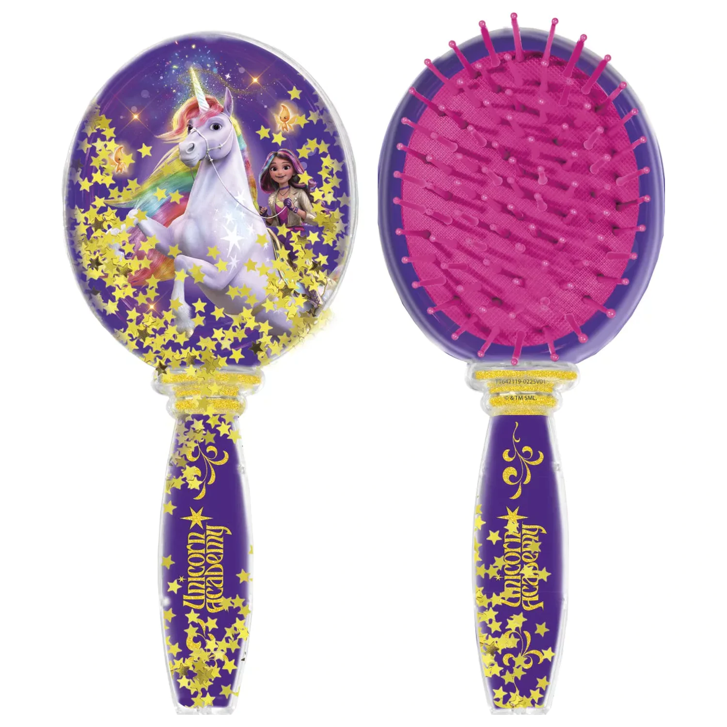 Unicorn Academy Star trblietavá kefa na vlasy, hrebeň 18 cm produktová fotografia