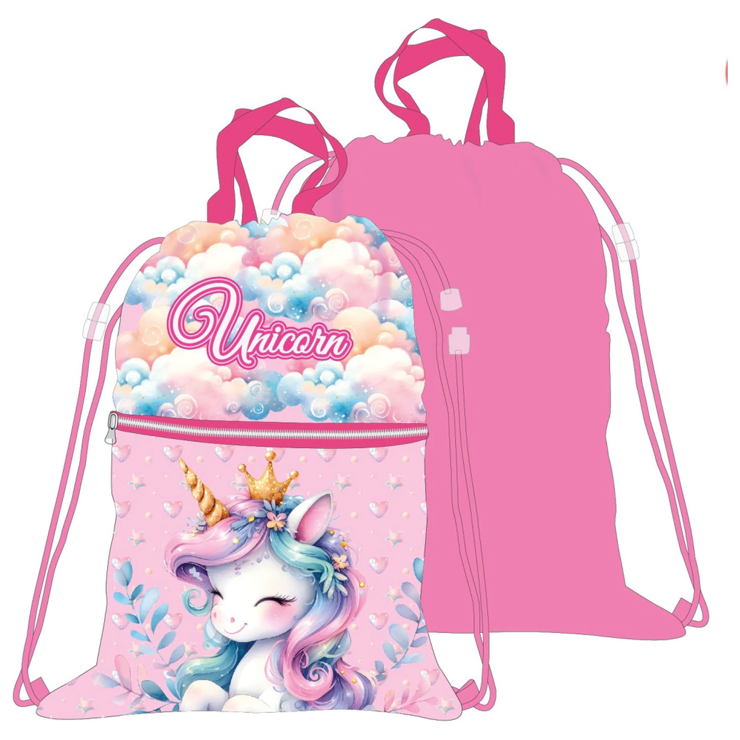Unicorn Clouds Deluxe taška do telocvične, sťahovacia taška 45 cm produktová fotografia