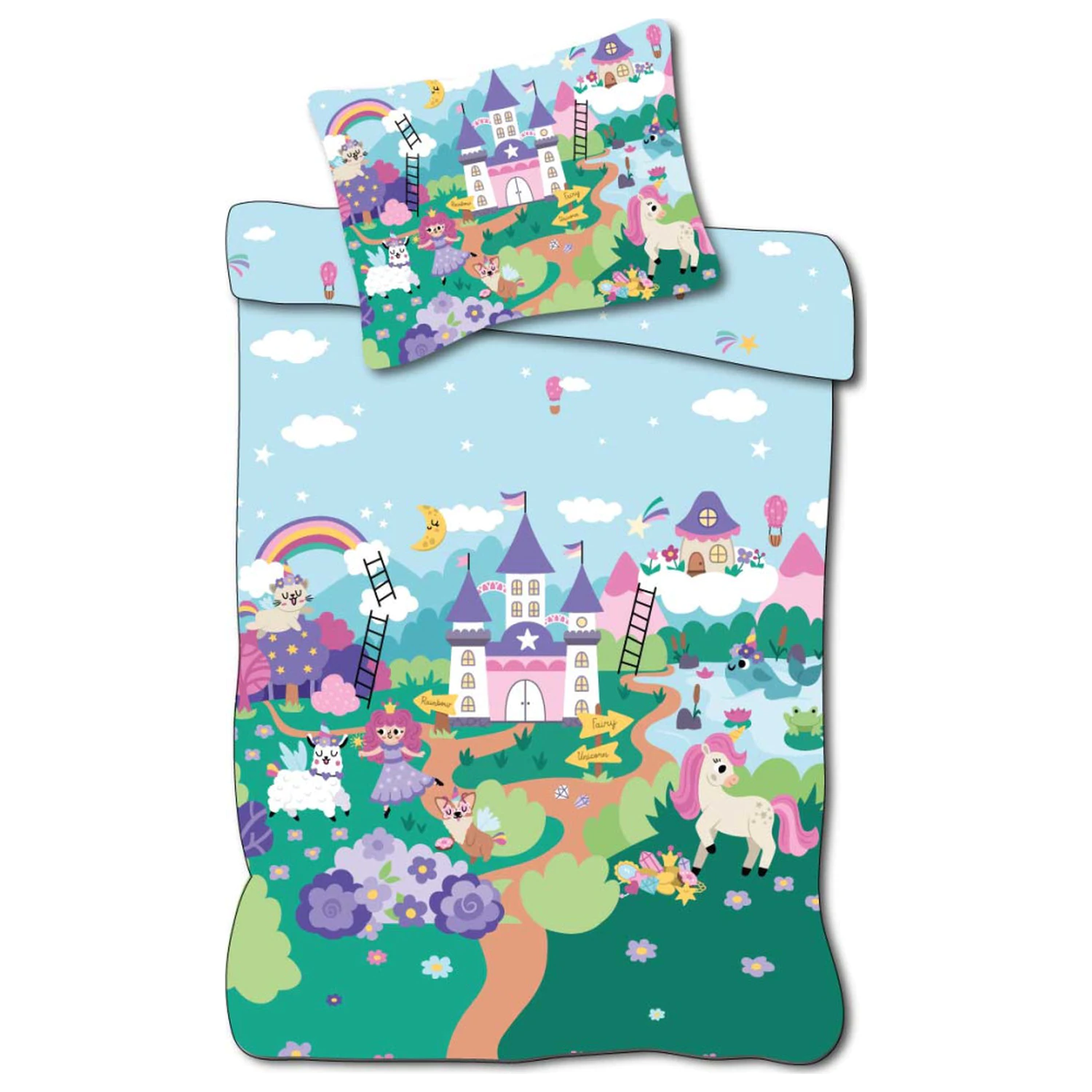 Unicorn Fairyland detský, predškolský poťah na perinu produktová fotografia