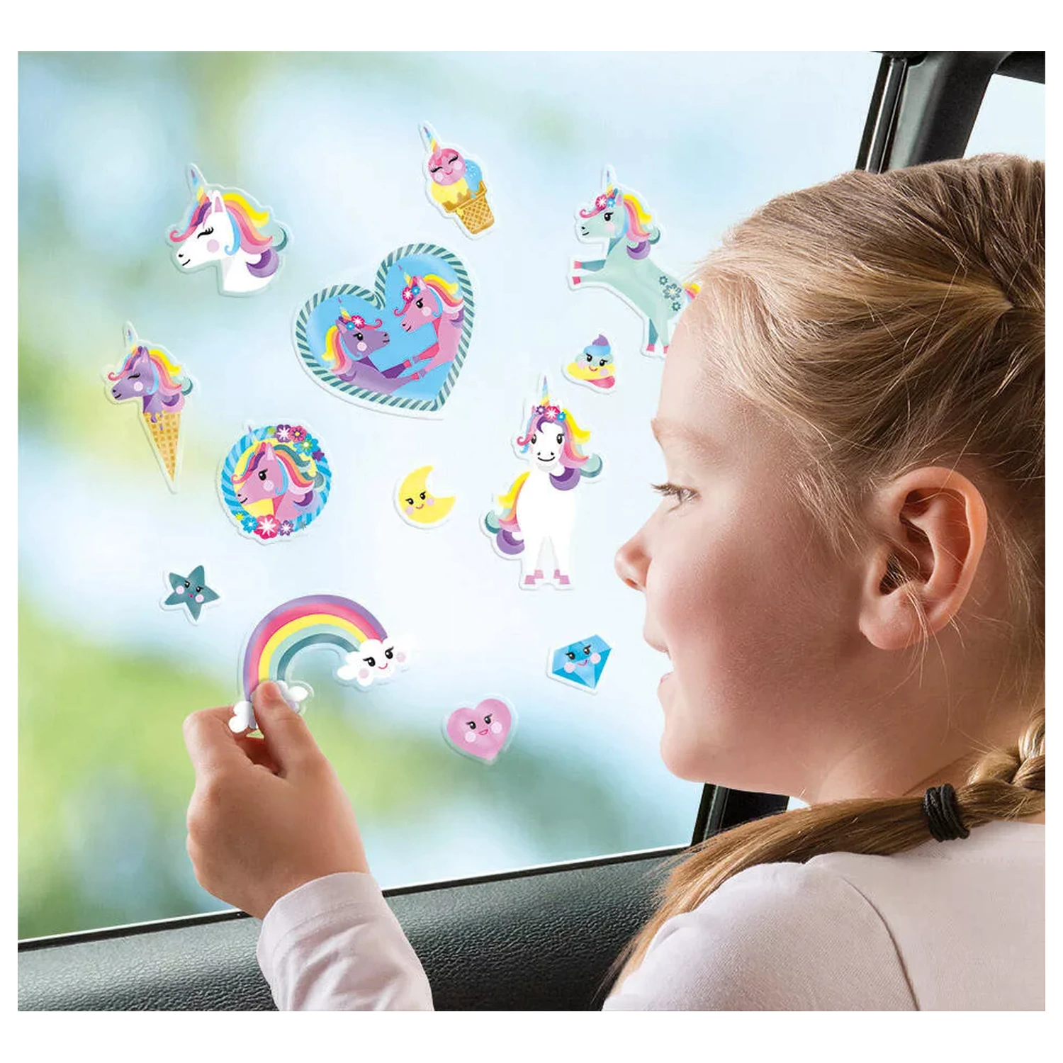 Sada okenných nálepiek Unicorn Happy produktová fotografia