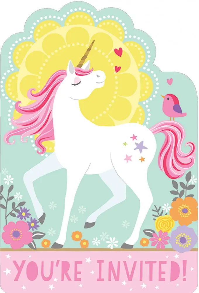 Unicorn Párty Pozvánky 8 ks produktová fotografia