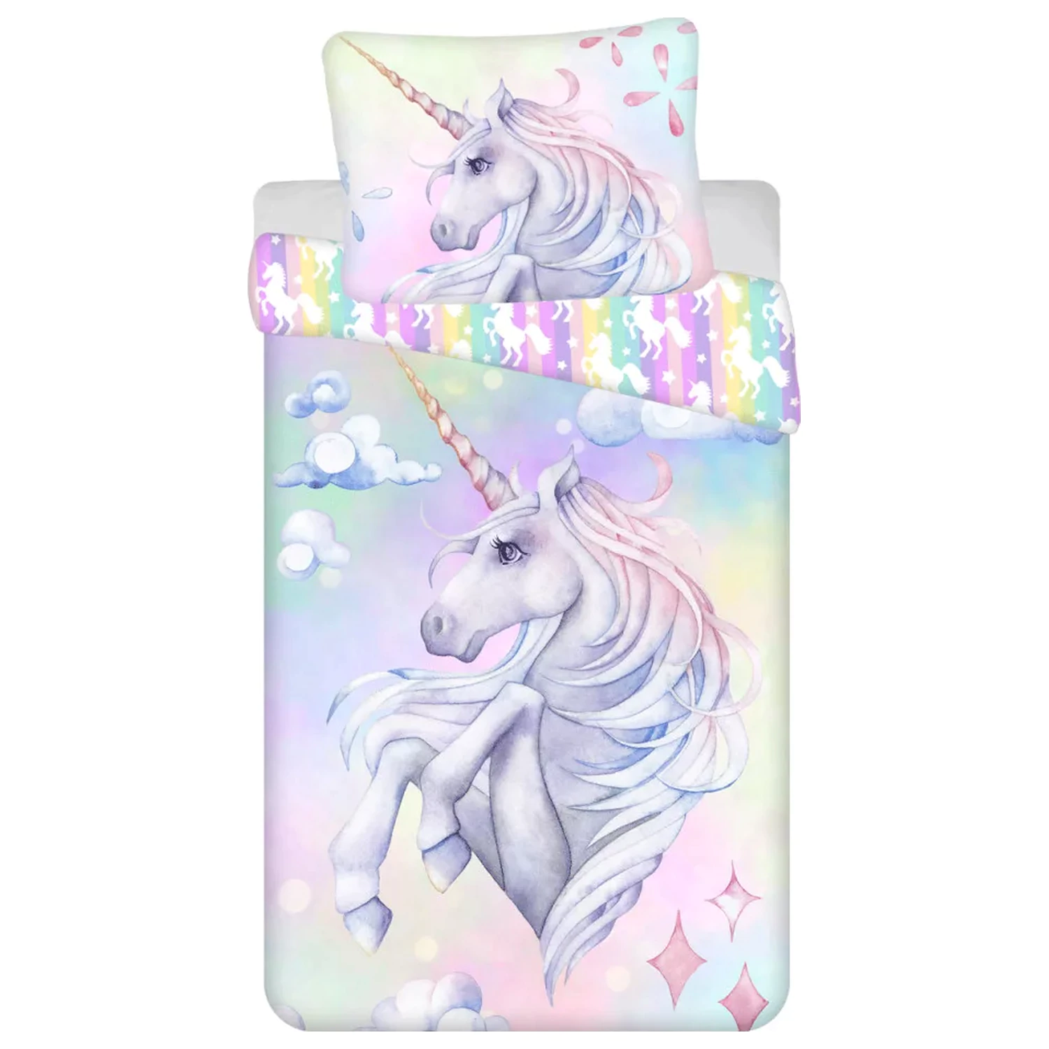 Unicorn Pastel Rainbow obliečka na perinu produktová fotografia