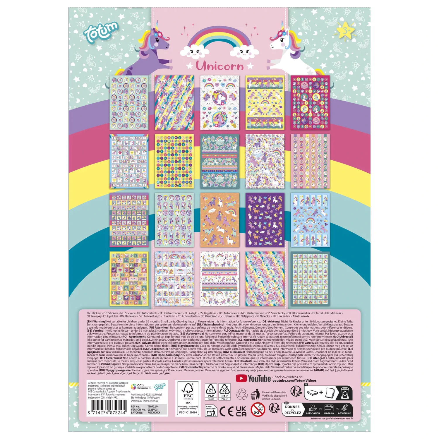 Unicorn Rainbow balenie nálepiek 1000 ks produktová fotografia